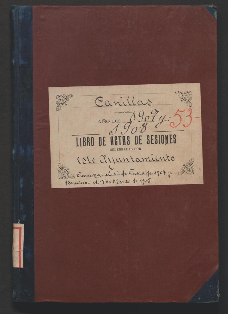 Miniatura de Actas y acuerdos del ayuntamiento de Canillas de 1906-1907. Libro 75.