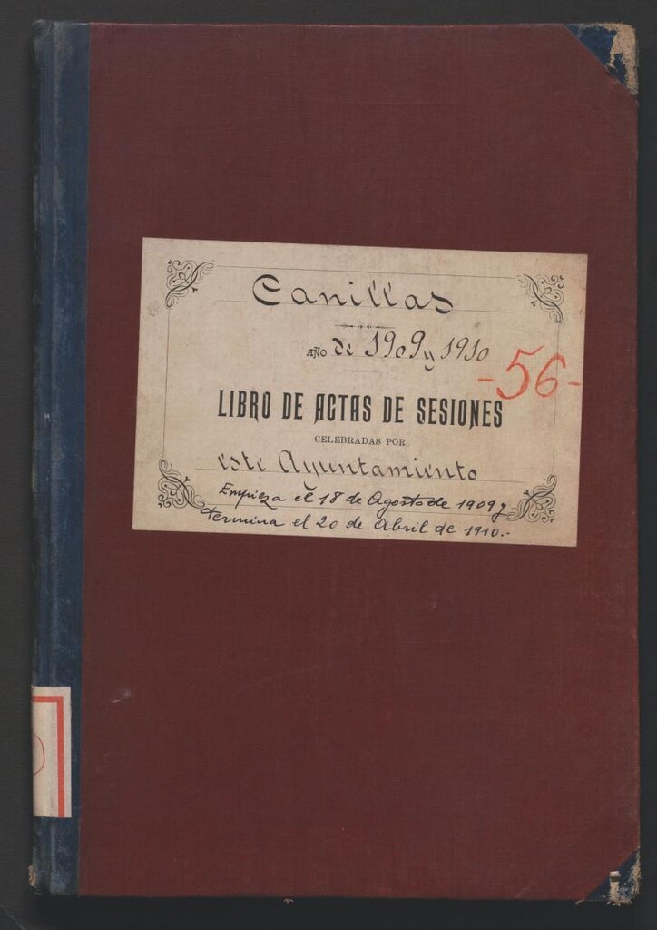 Miniatura de Actas y acuerdos del ayuntamiento de Canillas de 1909-1910. Libro 78.