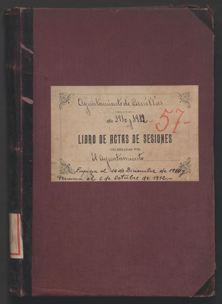 Miniatura de Actas y acuerdos del ayuntamiento de Canillas de 1910-1912. Libro 79.