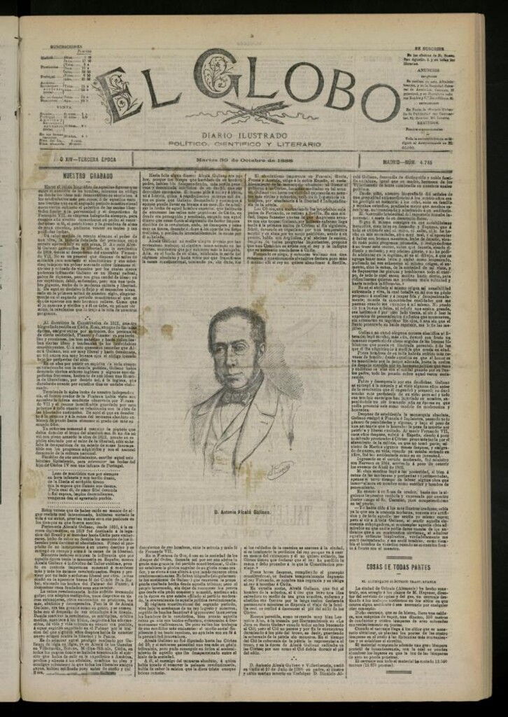 Miniatura de El Globo : diario ilustrado del 30 de octubre de 1888