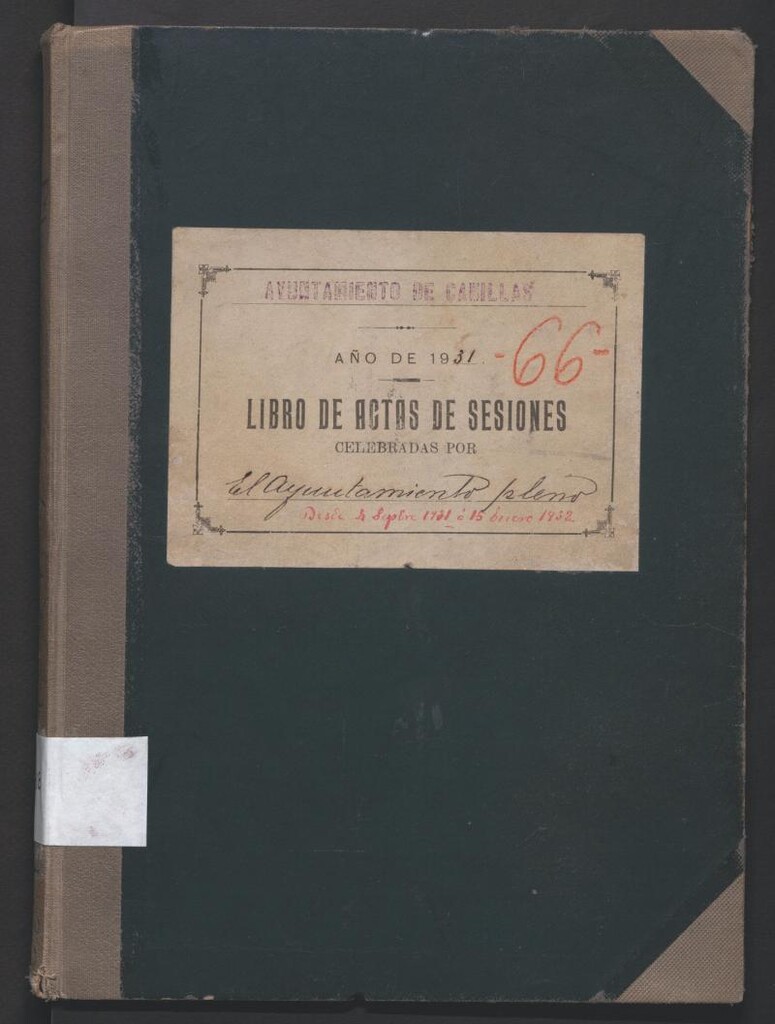 Miniatura de Actas y acuerdos del ayuntamiento de Canillas de 1931-1932. Libro 88.