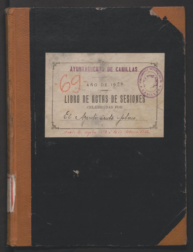 Miniatura de Actas y acuerdos del ayuntamiento de Canillas de 1932. Libro 91.