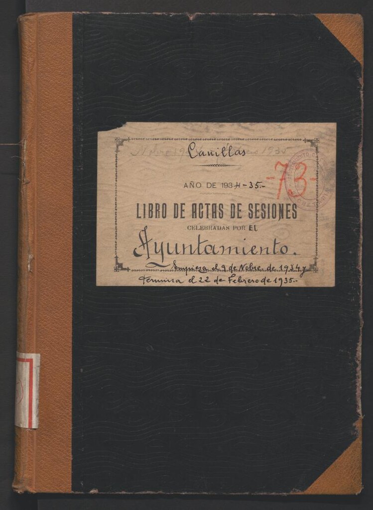 Miniatura de Actas y acuerdos del ayuntamiento de Canillas de 1934-1935. Libro 95.
