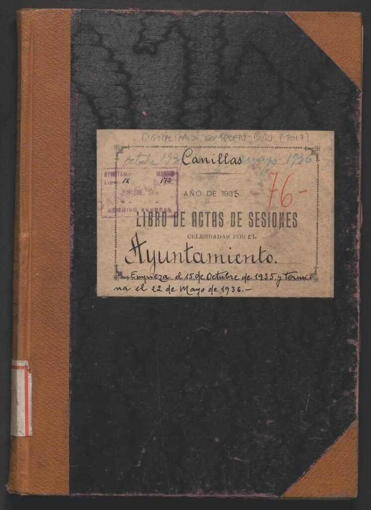 Miniatura de Actas y acuerdos del ayuntamiento de Canillas de 1935-1936. Libro 98.