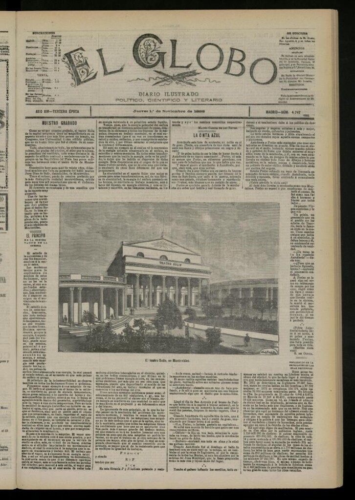 Miniatura de El Globo : diario ilustrado del 1 de noviembre de 1888