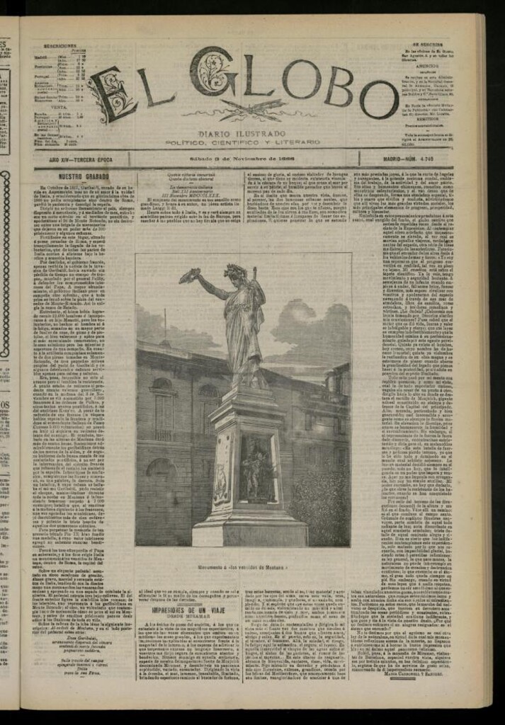Miniatura de El Globo : diario ilustrado del 3 de noviembre de 1888
