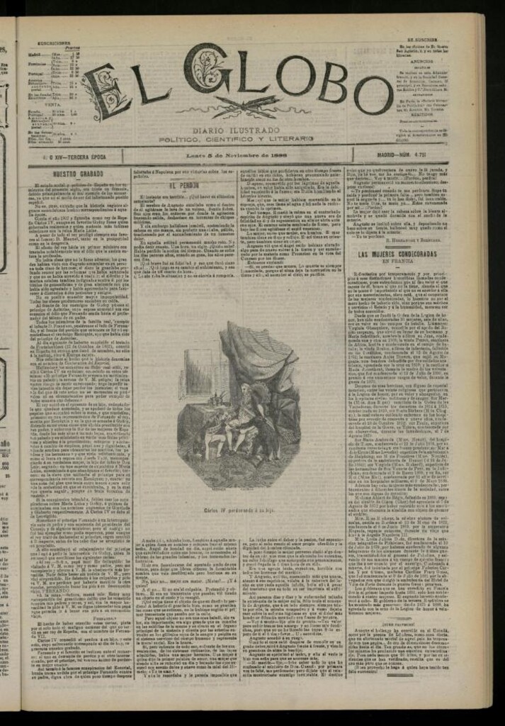 Miniatura de El Globo : diario ilustrado del 5 de noviembre de 1888