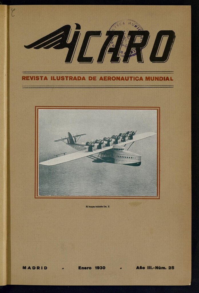 Miniatura de Ícaro: revista ilustrada de aeronáutica mundial. Enero de 1930, nº 25