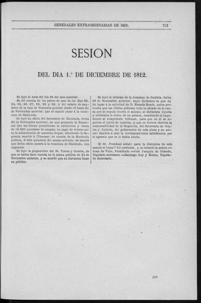 Miniatura de Actas de las Sesiones Secretas de las Cortes Generales Extraordinarias de la nación Española... (del 1 al 17 de diciembre)