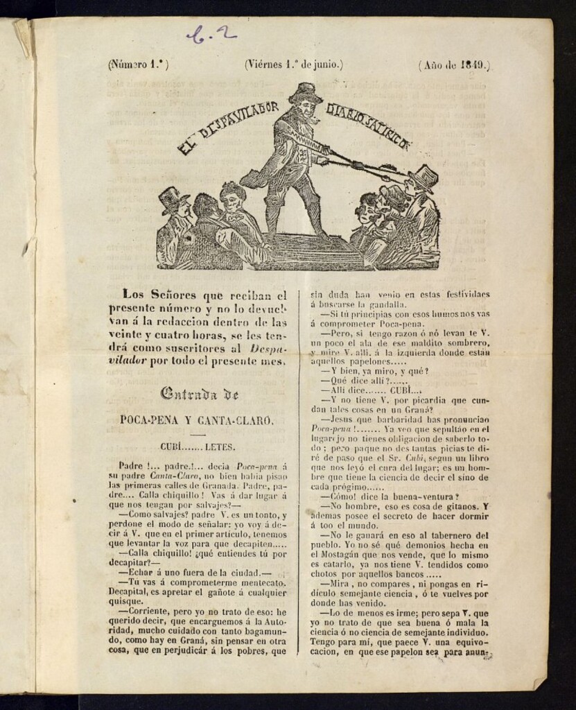 Miniatura de El Despavilador : diario satírico de Granada