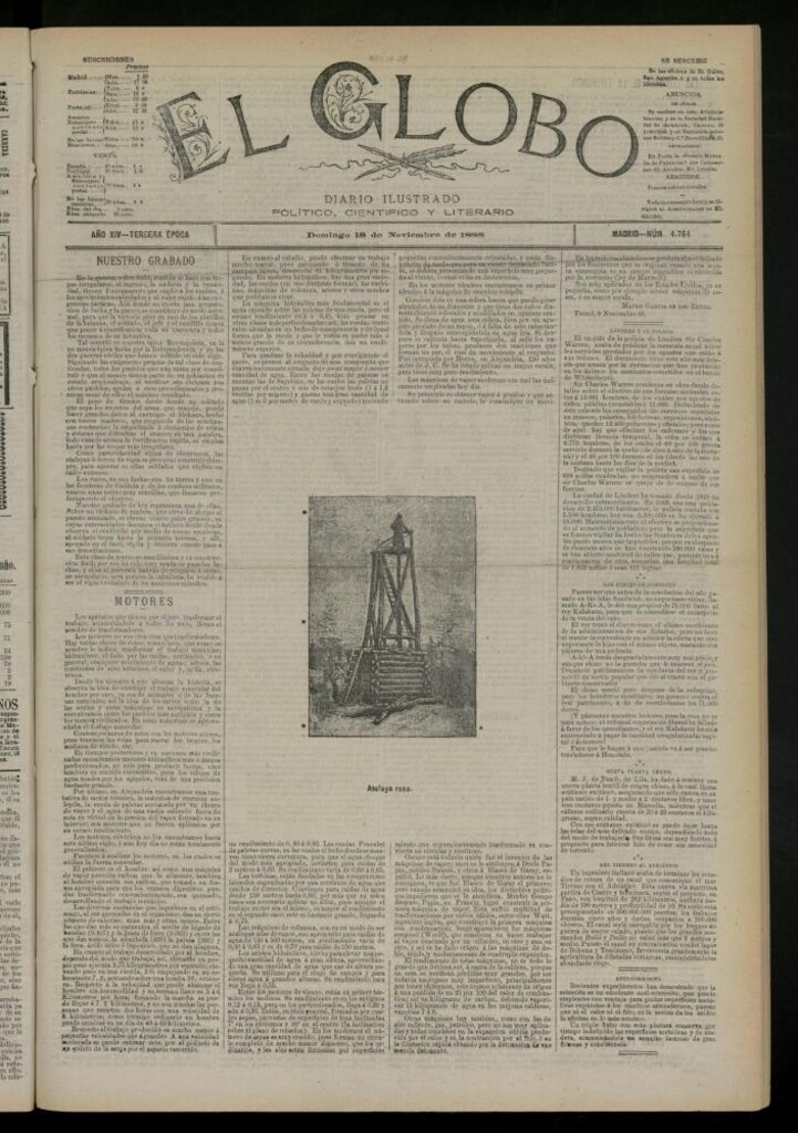 Miniatura de El Globo : diario ilustrado del 18 de noviembre de 1888