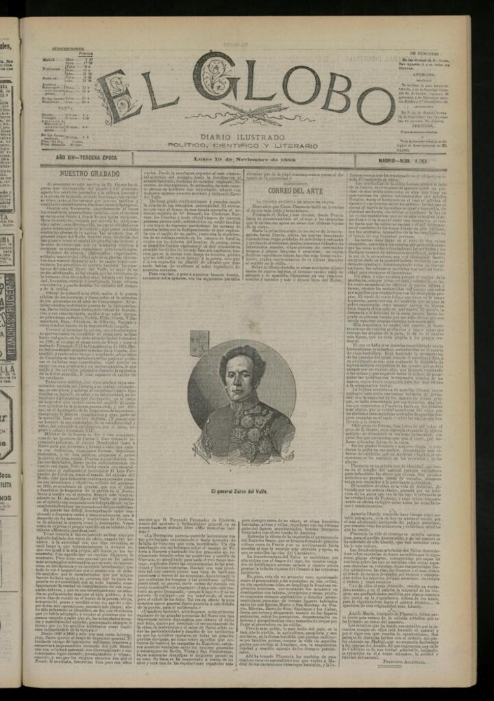Miniatura de El Globo : diario ilustrado del 19 de noviembre de 1888