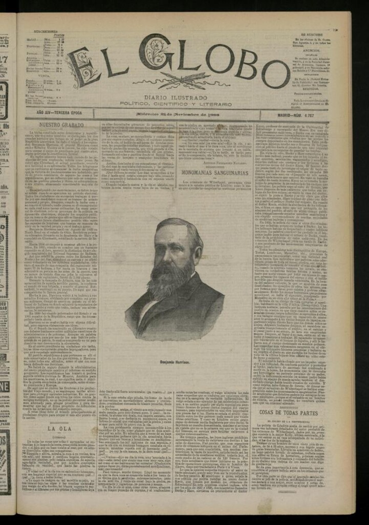 Miniatura de El Globo : diario ilustrado del 21 de noviembre de 1888