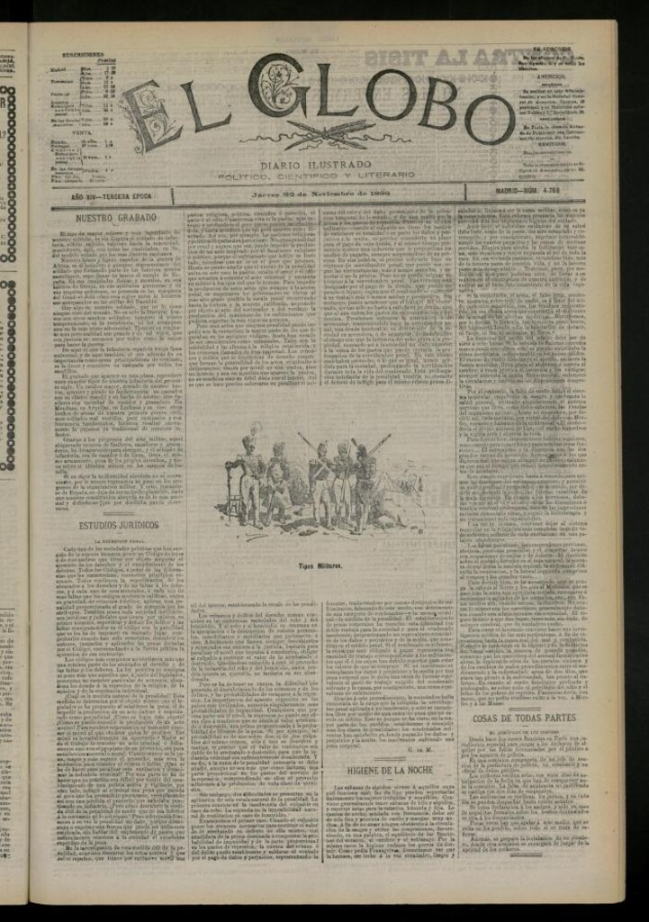 Miniatura de El Globo : diario ilustrado del 22 de noviembre de 1888