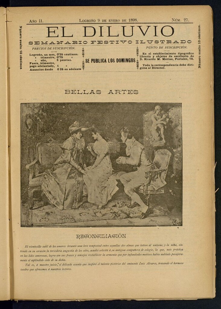 Miniatura de El Diluvio : semanario festivo ilustrado del 9 de enero de 1898