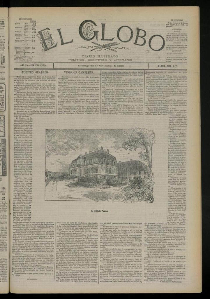 Miniatura de El Globo : diario ilustrado del 25 de noviembre de 1888