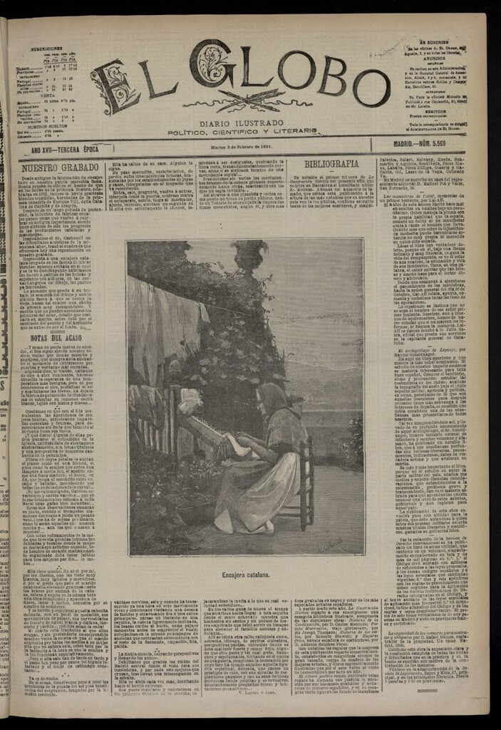 Miniatura de El Globo : diario ilustrado  del 3 de febrero de 1891,nº 5569