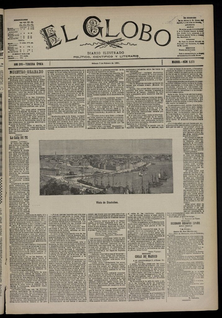 Miniatura de El Globo : diario ilustrado  del 7 de febrero de 1891,nº 5573