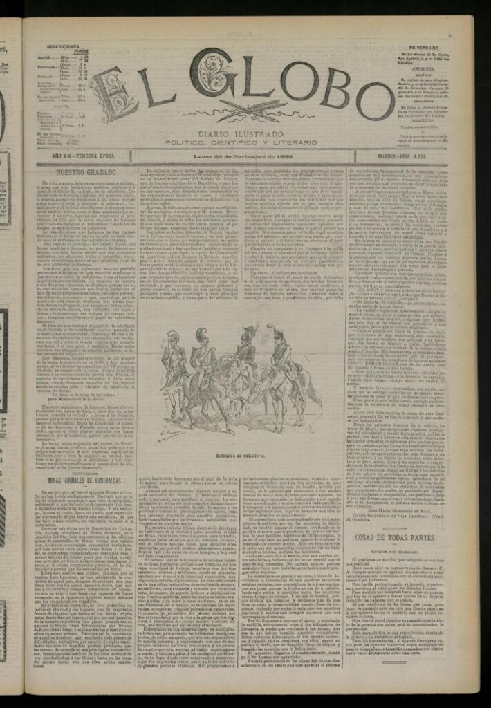 Miniatura de El Globo : diario ilustrado del 26 de noviembre de 1888