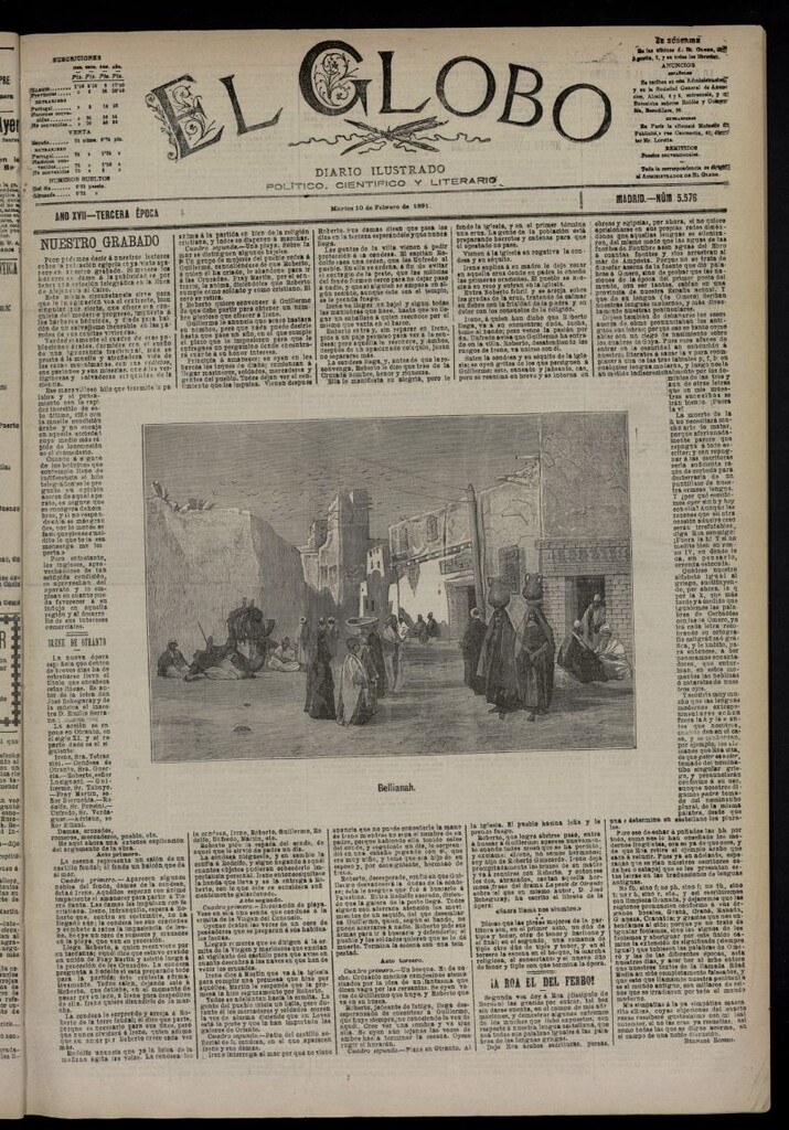 Miniatura de El Globo : diario ilustrado  del 10 de febrero de 1891,nº 5576