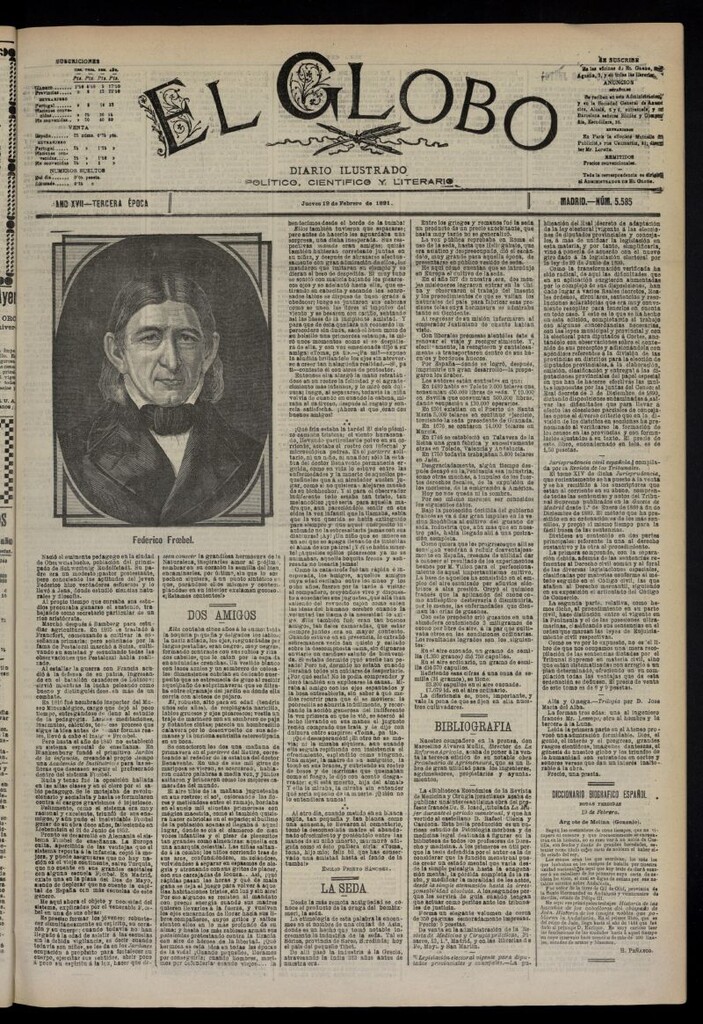 Miniatura de El Globo : diario ilustrado  del 19 de febrero de 1891,nº 5585