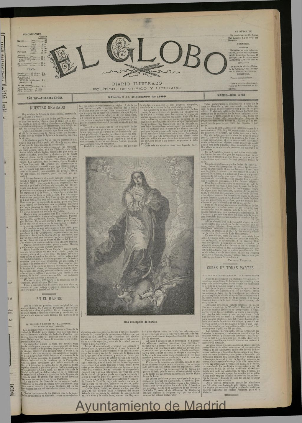Miniatura de El Globo : diario ilustrado del 8 de diciembre de 1888