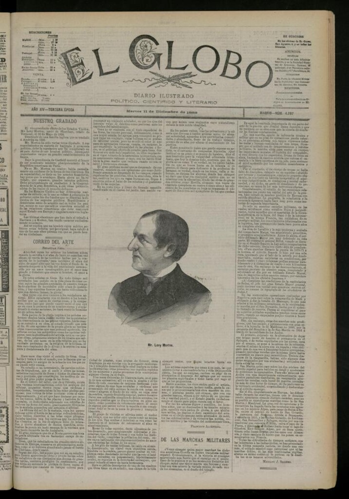 Miniatura de El Globo : diario ilustrado del 11 de diciembre de 1888