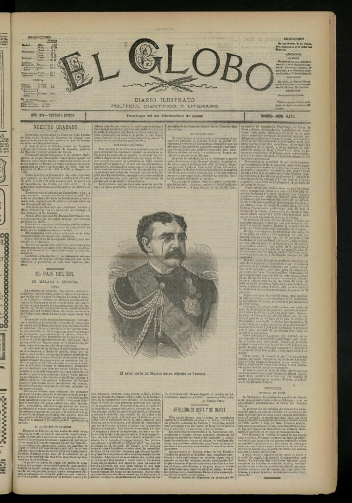 Miniatura de El Globo : diario ilustrado del 16 de diciembre de 1888