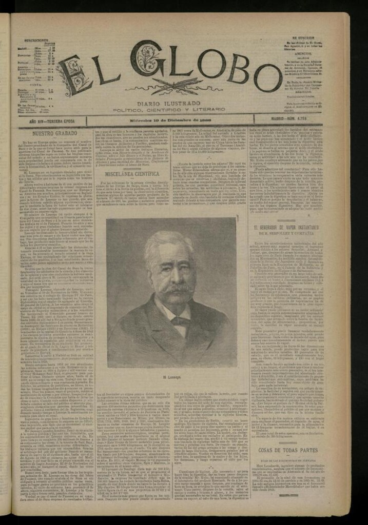 Miniatura de El Globo : diario ilustrado del 19 de diciembre de 1888