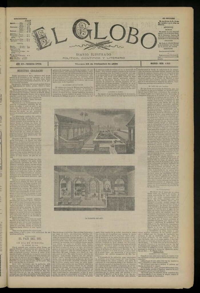 Miniatura de El Globo : diario ilustrado del 28 de diciembre de 1888