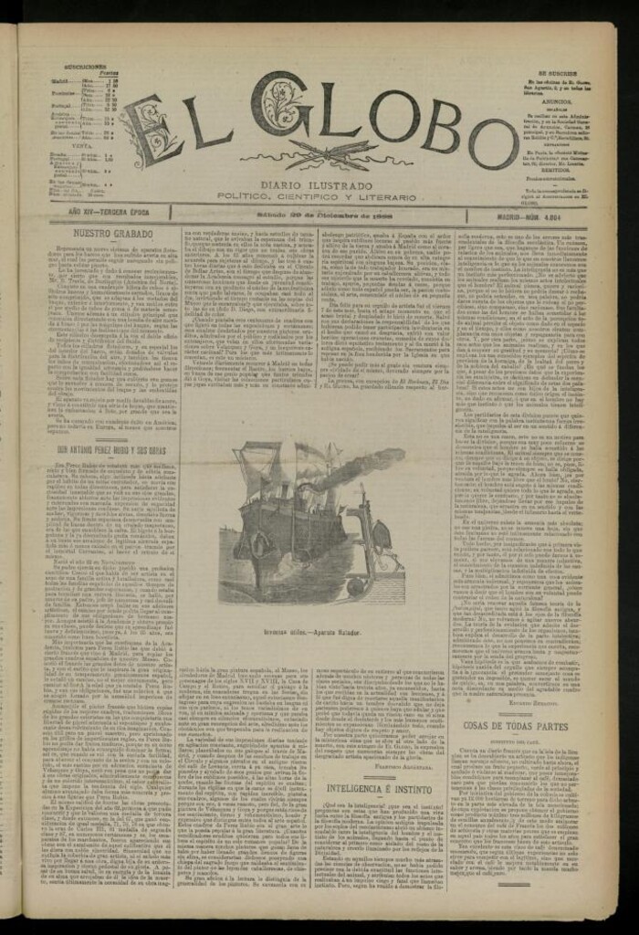Miniatura de El Globo : diario ilustrado del 29 de diciembre de 1888
