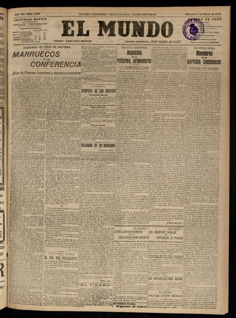 Miniatura de El Mundo del 5 de marzo de 1919