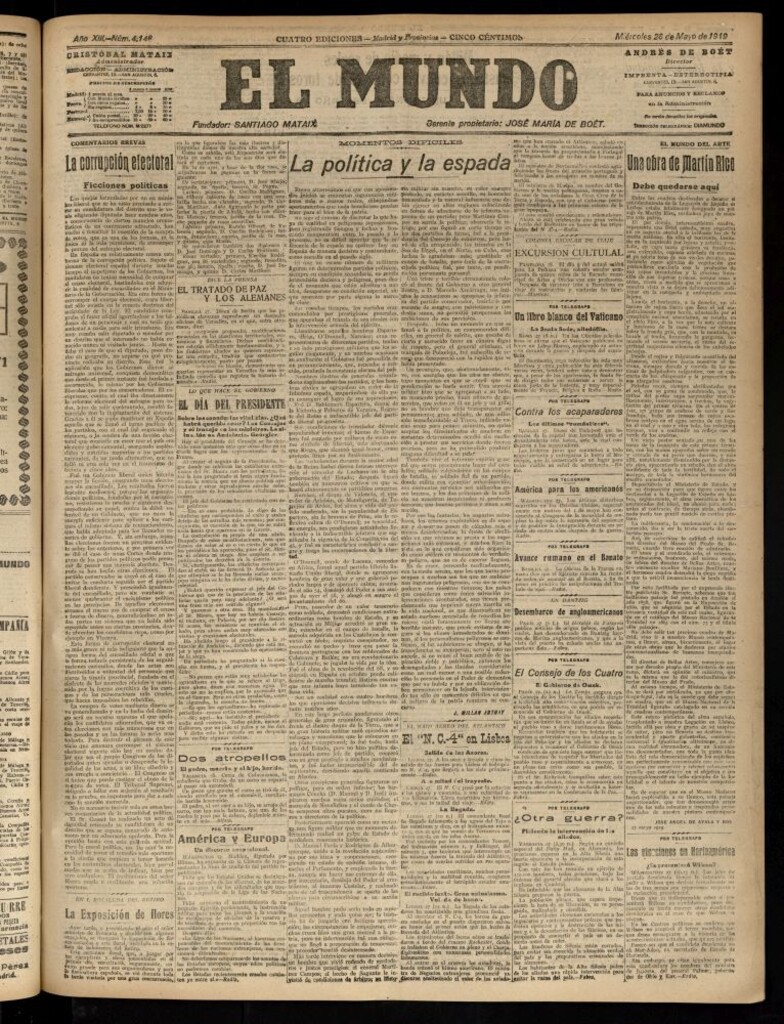 Miniatura de El Mundo del 28 de mayo de 1919