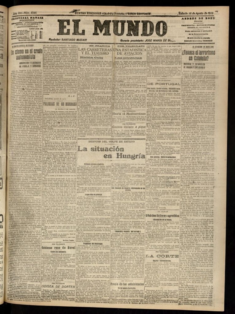 Miniatura de El Mundo del 16 de agosto de 1919