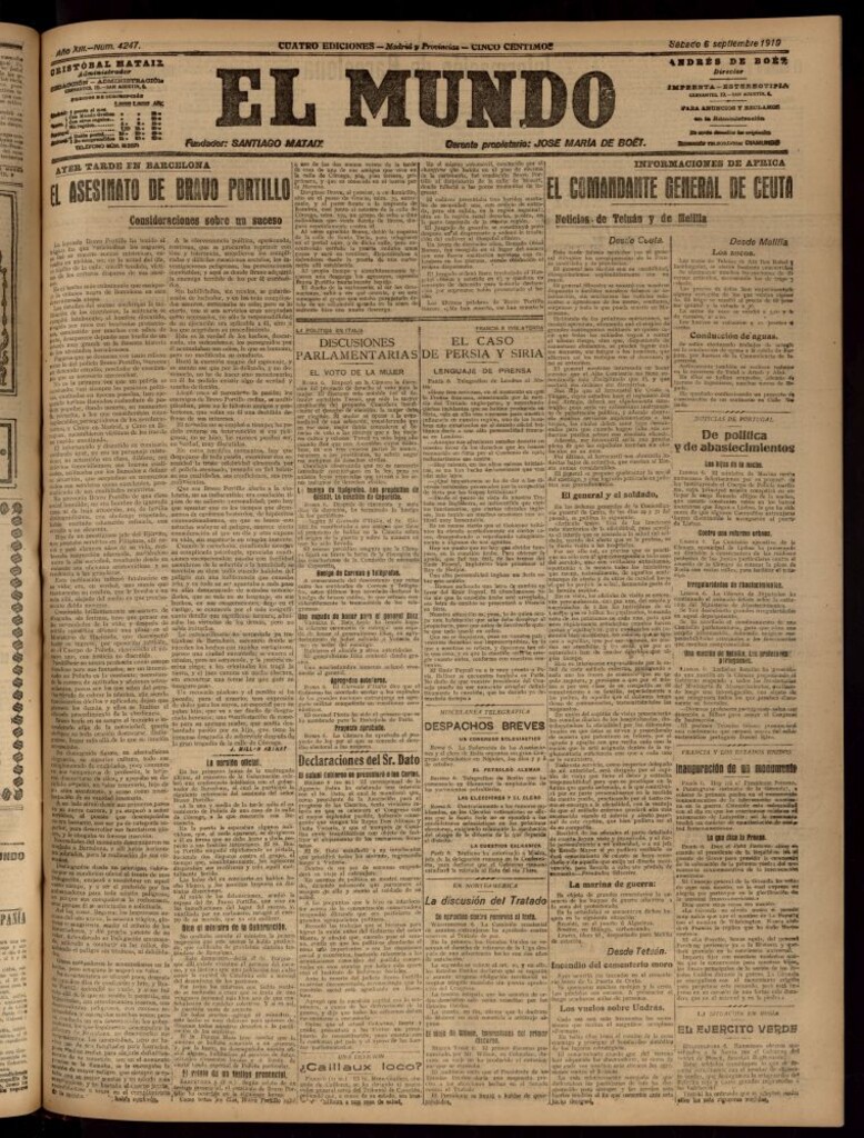 Miniatura de El Mundo del 6 de septiembre de 1919