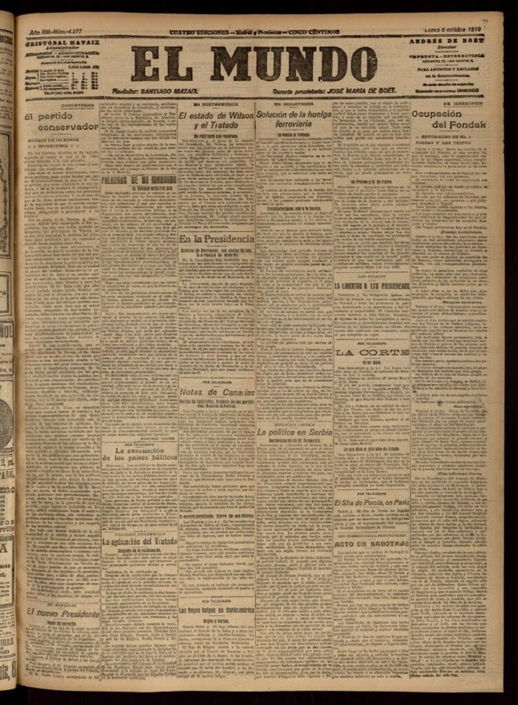 Miniatura de El Mundo del 6 de octubre de 1919