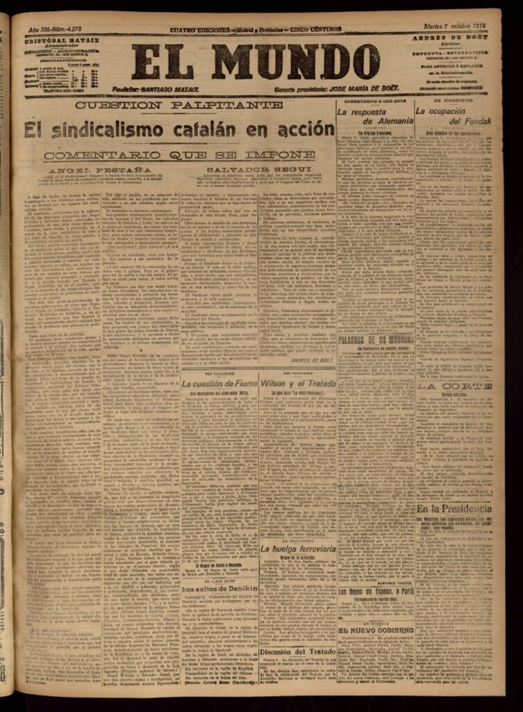 Miniatura de El Mundo del 7 de octubre de 1919