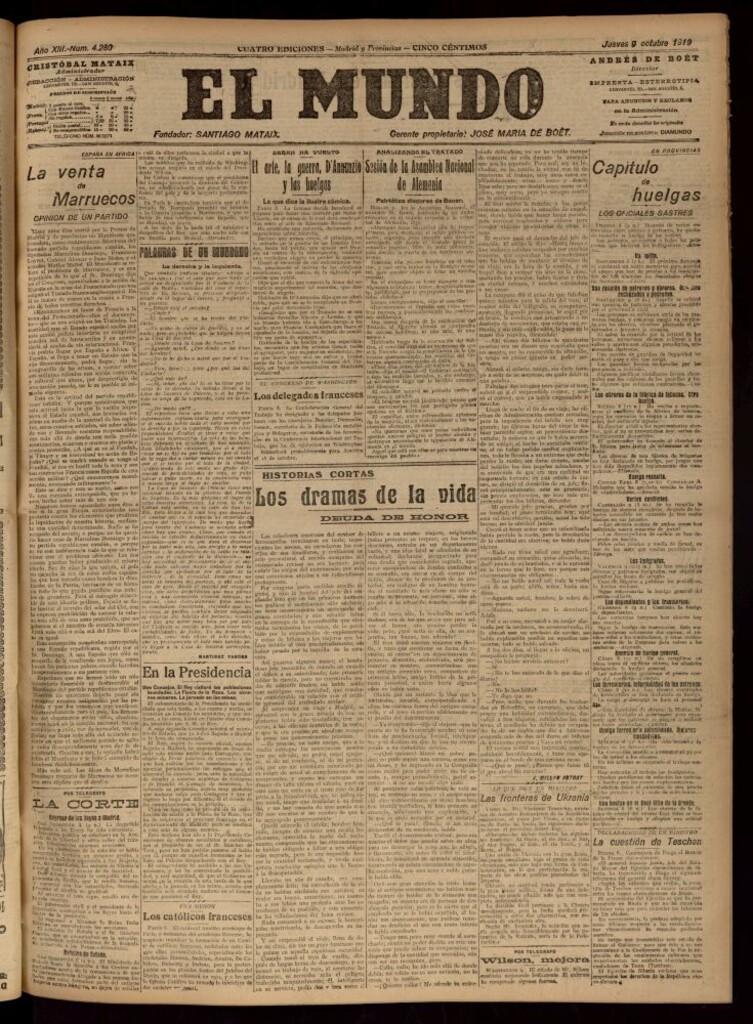 Miniatura de El Mundo del 9 de octubre de 1919