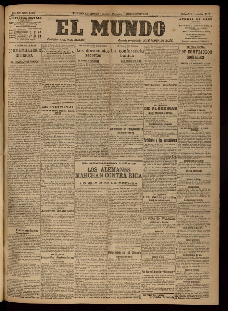 Miniatura de El Mundo del 11 de octubre de 1919