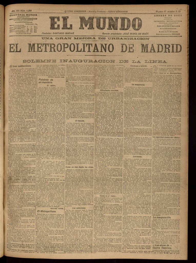 Miniatura de El Mundo del 17 de octubre de 1919