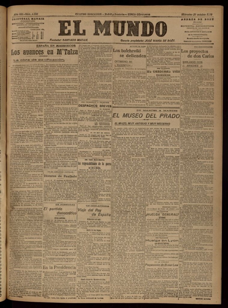 Miniatura de El Mundo del 29 de octubre de 1919