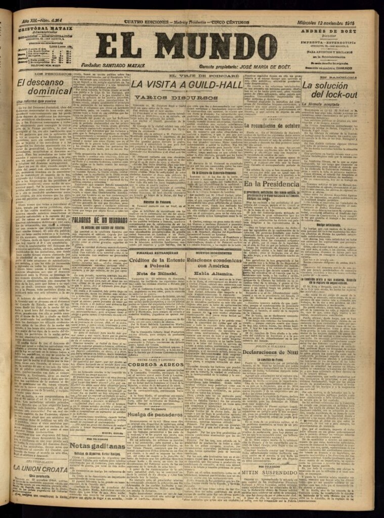 Miniatura de El Mundo del 12 de noviembre de 1919