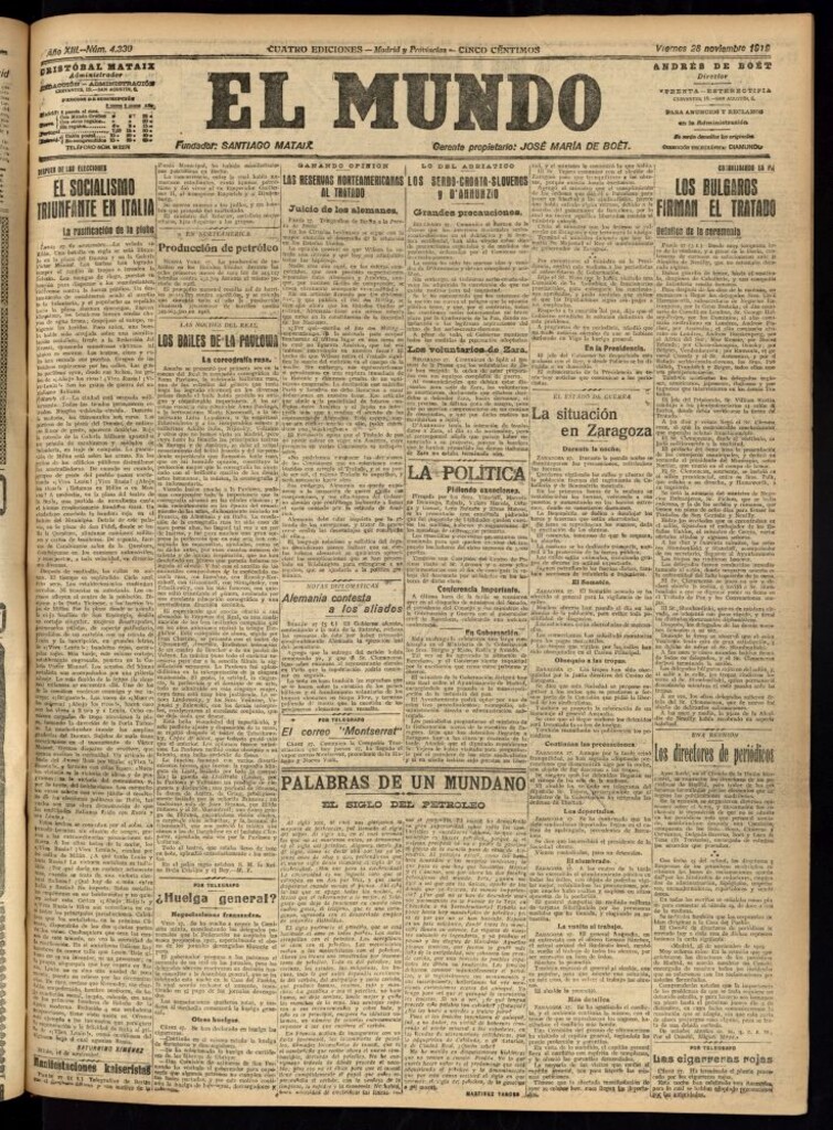 Miniatura de El Mundo del 28 de noviembre de 1919
