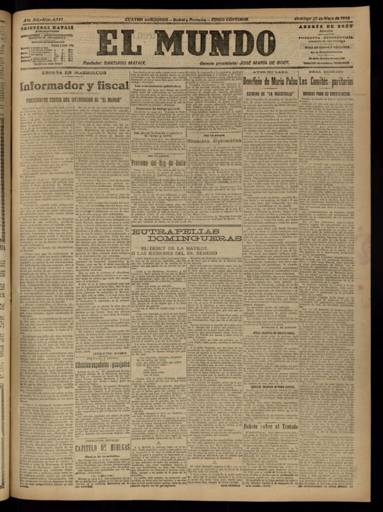 Miniatura de El Mundo del 25 de mayo de 1919 (edición de provincias)
