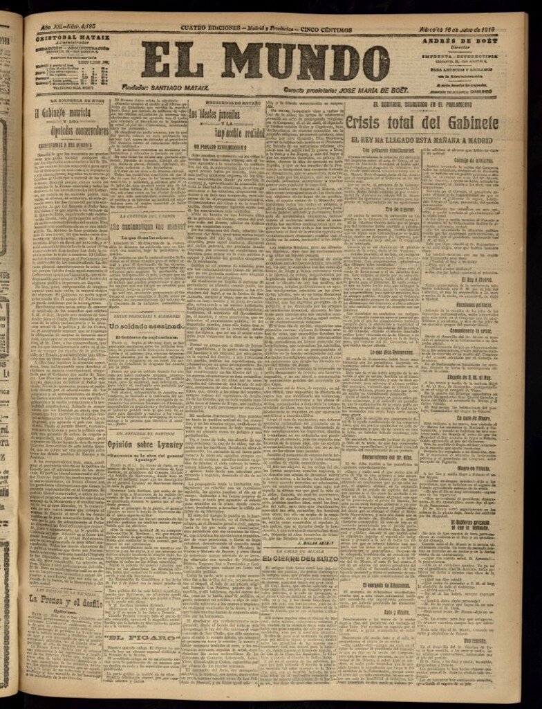 Miniatura de El Mundo del 16 de julio de 1919 (edición de provincias)