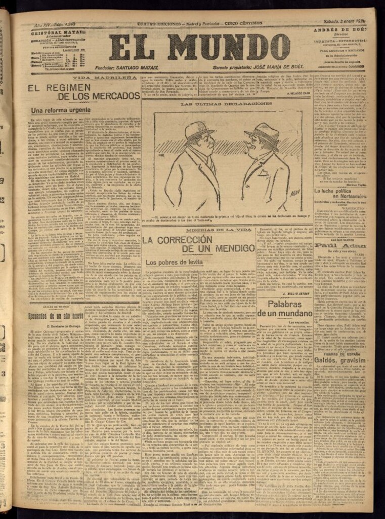 Miniatura de El Mundo del 3 de enero de 1920