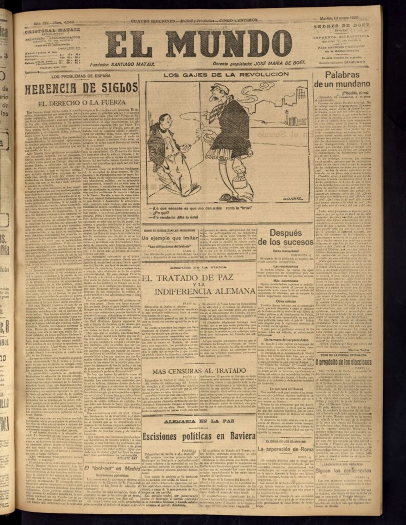 Miniatura de El Mundo del 13 de enero de 1920