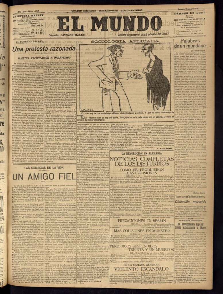 Miniatura de El Mundo del 15 de enero de 1920