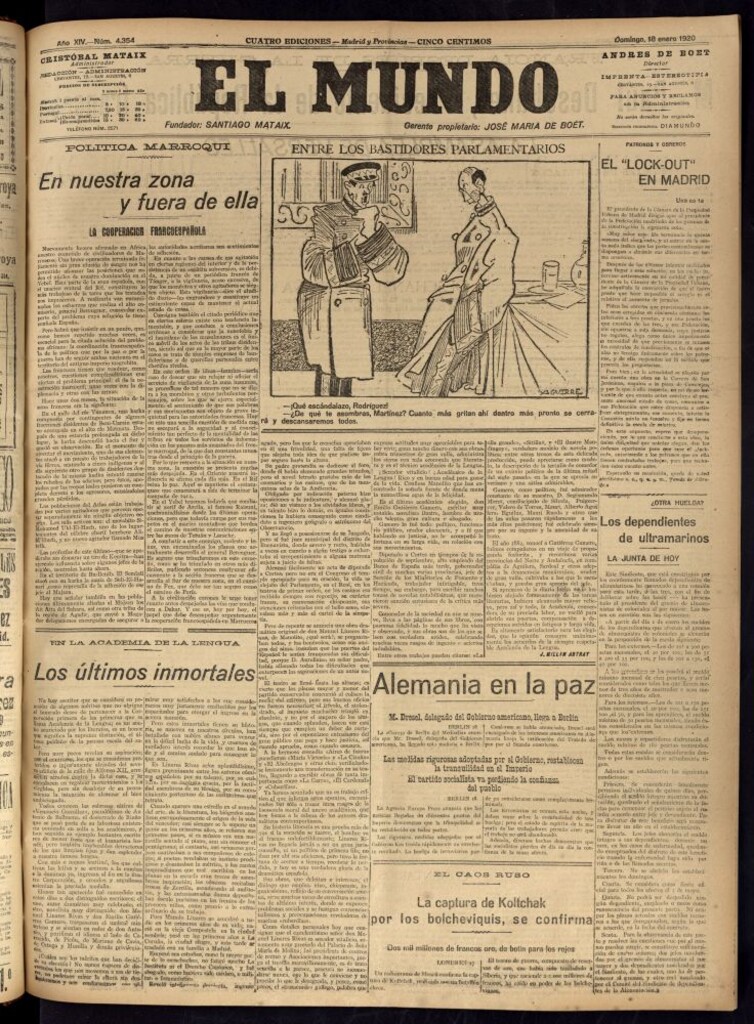 Miniatura de El Mundo del 18 de enero de 1920