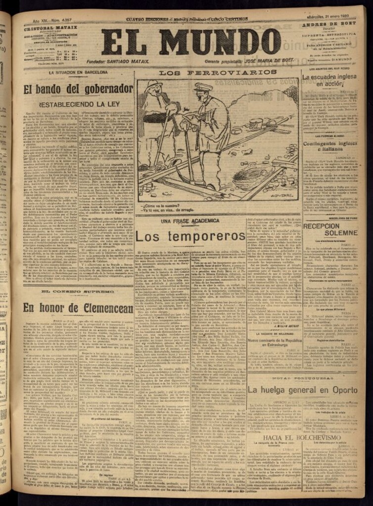 Miniatura de El Mundo del 21 de enero de 1920